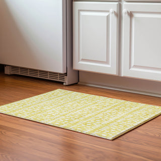 Piper Looms Mayfield Geometric AMF963 Yellow Machine Washable Area Rug Scatter Lifestyle Image Feature