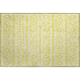 Piper Looms Mayfield Geometric AMF963 Yellow Machine Washable Area Rug Scatter Main Image