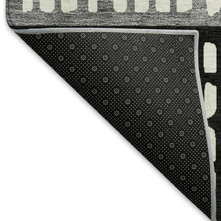 Piper Looms Mayfield Geometric AMF964 Black Machine Washable Area Rug Backing Image