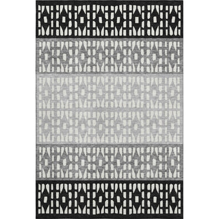 Piper Looms Mayfield Geometric AMF964 Black Machine Washable Area Rug main image