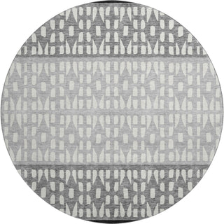 Piper Looms Mayfield Geometric AMF964 Black Machine Washable Area Rug Round Main Image