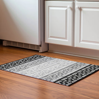 Piper Looms Mayfield Geometric AMF964 Black Machine Washable Area Rug Scatter Lifestyle Image Feature