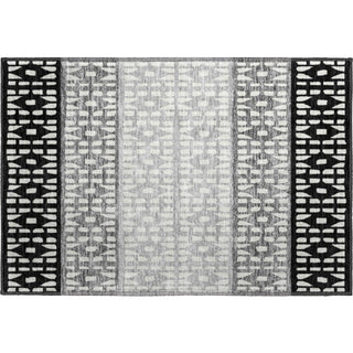 Piper Looms Mayfield Geometric AMF964 Black Machine Washable Area Rug Scatter Main Image