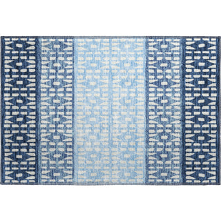 Piper Looms Mayfield Geometric AMF964 Blue Machine Washable Area Rug Scatter Main Image
