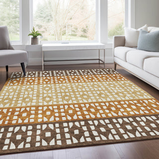 Piper Looms Mayfield Geometric AMF964 Coffee Machine Washable Area Rug Lifestyle Image Feature