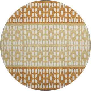 Piper Looms Mayfield Geometric AMF964 Coffee Machine Washable Area Rug Round Main Image