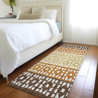 Piper Looms Mayfield Geometric AMF964 Coffee Machine Washable Area Rug Runner Lifestyle Image Feature