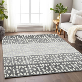 Piper Looms Mayfield Geometric AMF964 Gray Machine Washable Area Rug Lifestyle Image Feature
