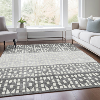 Piper Looms Mayfield Geometric AMF964 Gray Machine Washable Area Rug Lifestyle Image Feature