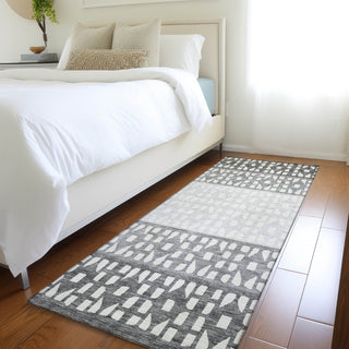 Piper Looms Mayfield Geometric AMF964 Gray Machine Washable Area Rug Runner Lifestyle Image Feature