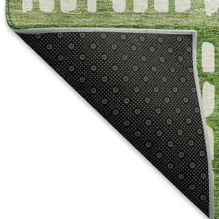 Piper Looms Mayfield Geometric AMF964 Green Machine Washable Area Rug Backing Image