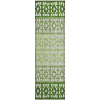Piper Looms Mayfield Geometric AMF964 Green Machine Washable Area Rug Runner Main Image