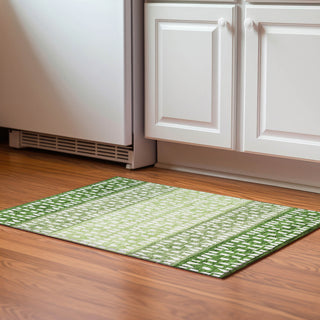 Piper Looms Mayfield Geometric AMF964 Green Machine Washable Area Rug Scatter Lifestyle Image Feature