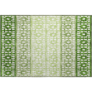Piper Looms Mayfield Geometric AMF964 Green Machine Washable Area Rug Scatter Main Image