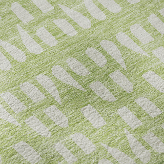 Piper Looms Mayfield Geometric AMF964 Green Machine Washable Area Rug Swatch Image