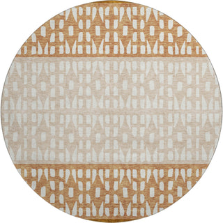 Piper Looms Mayfield Geometric AMF964 Paprika Machine Washable Area Rug Round Main Image