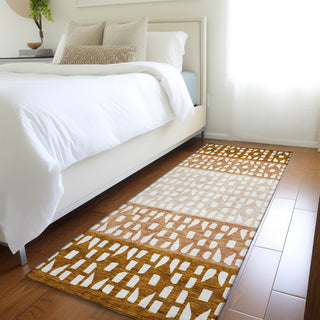 Piper Looms Mayfield Geometric AMF964 Paprika Machine Washable Area Rug Runner Lifestyle Image Feature