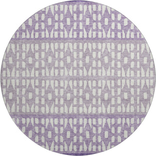 Piper Looms Mayfield Geometric AMF964 Purple Machine Washable Area Rug Round Main Image