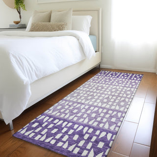 Piper Looms Mayfield Geometric AMF964 Purple Machine Washable Area Rug Runner Lifestyle Image Feature