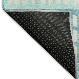 Piper Looms Mayfield Geometric AMF964 Teal Machine Washable Area Rug Backing Image