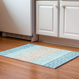 Piper Looms Mayfield Geometric AMF964 Teal Machine Washable Area Rug Scatter Lifestyle Image Feature