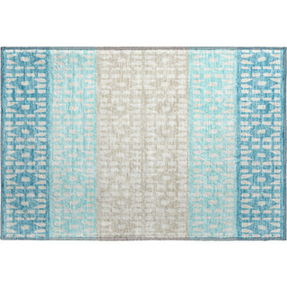 Piper Looms Mayfield Geometric AMF964 Teal Machine Washable Area Rug Scatter Main Image