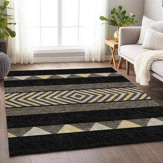 Piper Looms Mayfield Southwest AMF965 Black Machine Washable Area Rug Lifestyle Image Feature