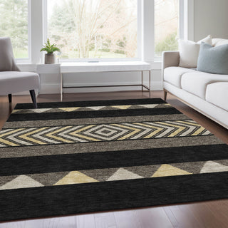 Piper Looms Mayfield Southwest AMF965 Black Machine Washable Area Rug Lifestyle Image Feature