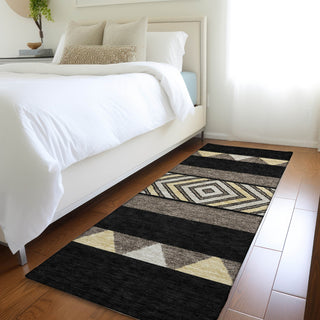 Piper Looms Mayfield Southwest AMF965 Black Machine Washable Area Rug Runner Lifestyle Image Feature