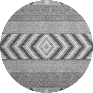 Piper Looms Mayfield Southwest AMF965 Gray Machine Washable Area Rug Round Main Image