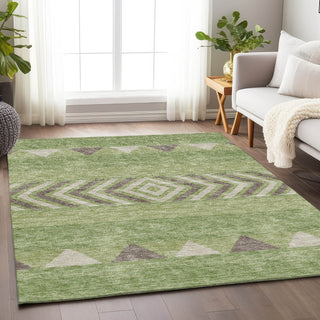 Piper Looms Mayfield Southwest AMF965 Green Machine Washable Area Rug Lifestyle Image Feature
