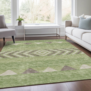 Piper Looms Mayfield Southwest AMF965 Green Machine Washable Area Rug Lifestyle Image Feature