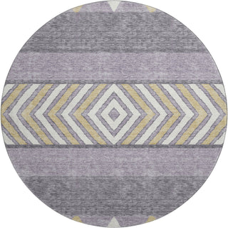 Piper Looms Mayfield Southwest AMF965 Lavender Machine Washable Area Rug Round Main Image