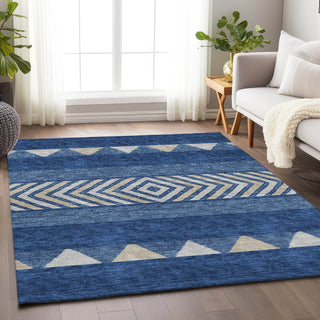 Piper Looms Mayfield Southwest AMF965 Navy Machine Washable Area Rug Lifestyle Image Feature