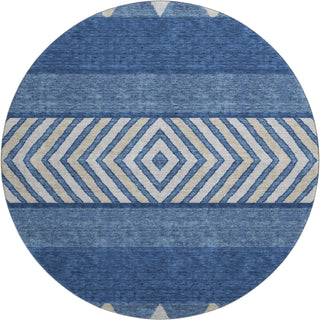 Piper Looms Mayfield Southwest AMF965 Navy Machine Washable Area Rug Round Main Image