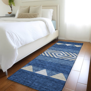 Piper Looms Mayfield Southwest AMF965 Navy Machine Washable Area Rug Runner Lifestyle Image Feature