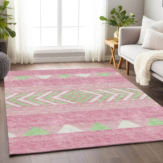Piper Looms Mayfield Southwest AMF965 Pink Machine Washable Area Rug Lifestyle Image Feature