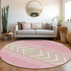 Piper Looms Mayfield Southwest AMF965 Pink Machine Washable Area Rug Round Lifestyle Image Feature
