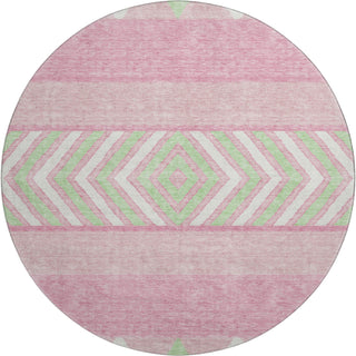 Piper Looms Mayfield Southwest AMF965 Pink Machine Washable Area Rug Round Main Image