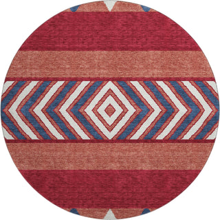 Piper Looms Mayfield Southwest AMF965 Red Machine Washable Area Rug Round Main Image
