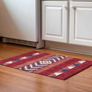 Piper Looms Mayfield Southwest AMF965 Red Machine Washable Area Rug Scatter Lifestyle Image Feature