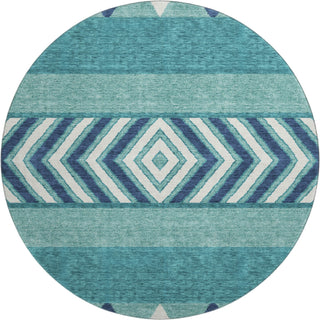 Piper Looms Mayfield Southwest AMF965 Teal Machine Washable Area Rug Round Main Image