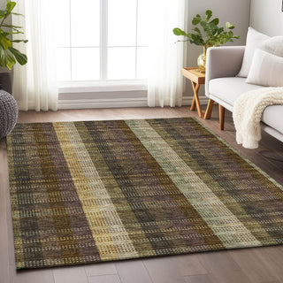 Piper Looms Mayfield Plaid AMF966 Brown Machine Washable Area Rug Lifestyle Image Feature