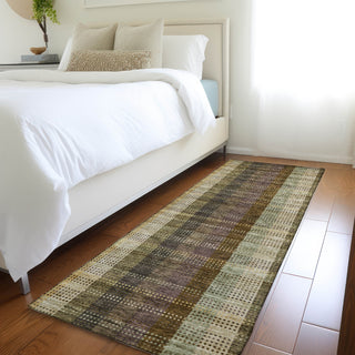 Piper Looms Mayfield Plaid AMF966 Brown Machine Washable Area Rug Runner Lifestyle Image Feature