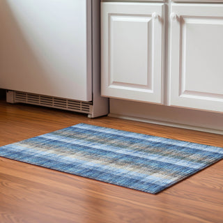 Piper Looms Mayfield Plaid AMF966 Denim Machine Washable Area Rug Scatter Lifestyle Image Feature