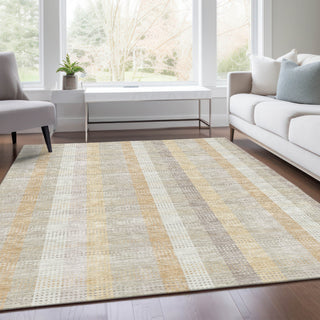 Piper Looms Mayfield Plaid AMF966 Ivory Machine Washable Area Rug Lifestyle Image Feature