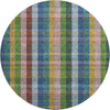 Piper Looms Mayfield Plaid AMF966 Navy Machine Washable Area Rug Round Main Image