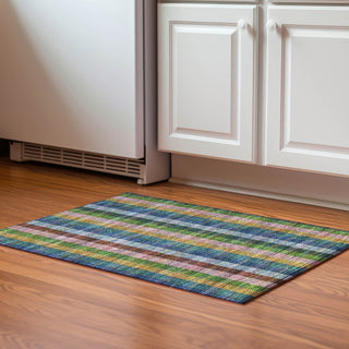 Piper Looms Mayfield Plaid AMF966 Navy Machine Washable Area Rug Scatter Lifestyle Image Feature