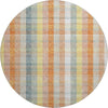 Piper Looms Mayfield Plaid AMF966 Peach Machine Washable Area Rug Round Main Image