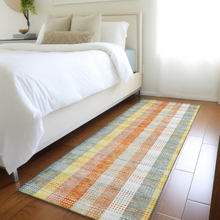Piper Looms Mayfield Plaid AMF966 Peach Machine Washable Area Rug Runner Lifestyle Image Feature
